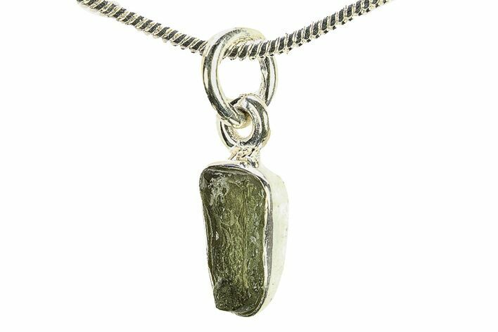 Green Moldavite Tektite Pendant ( g) - Czech Republic #278988